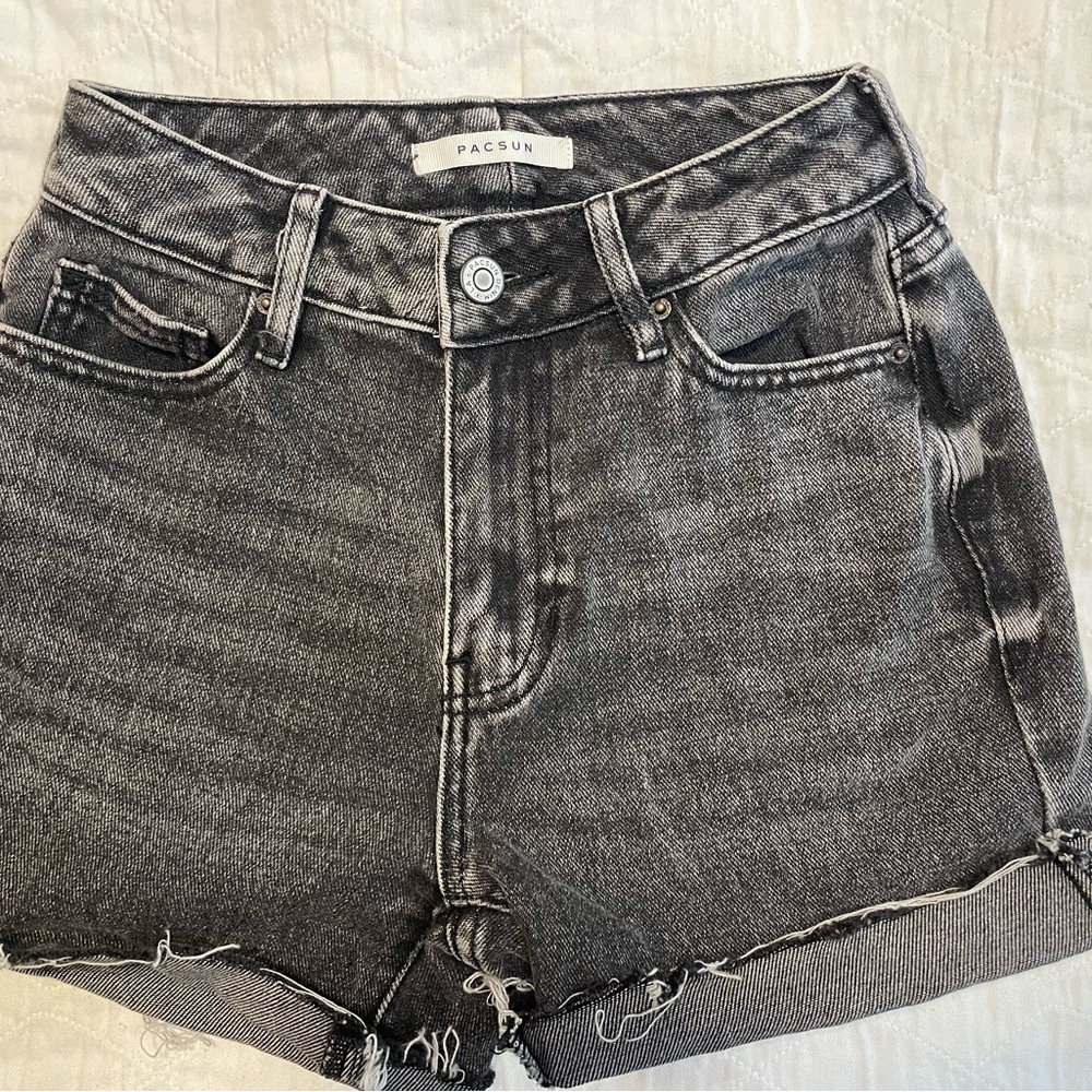 PacSun Black Jean Shorts Distressed Cut-Off Style